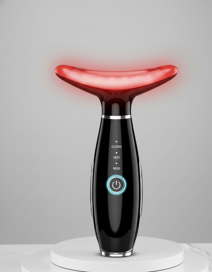 3 in 1 EMS Neck Facial Beauty Device with Thermal Neck Lifting Vibration (Black Color)
