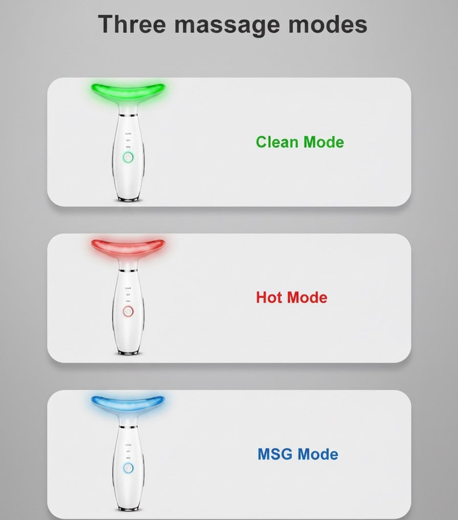 3 in 1 EMS Neck Facial Beauty Device with Thermal Neck Lifting Vibration